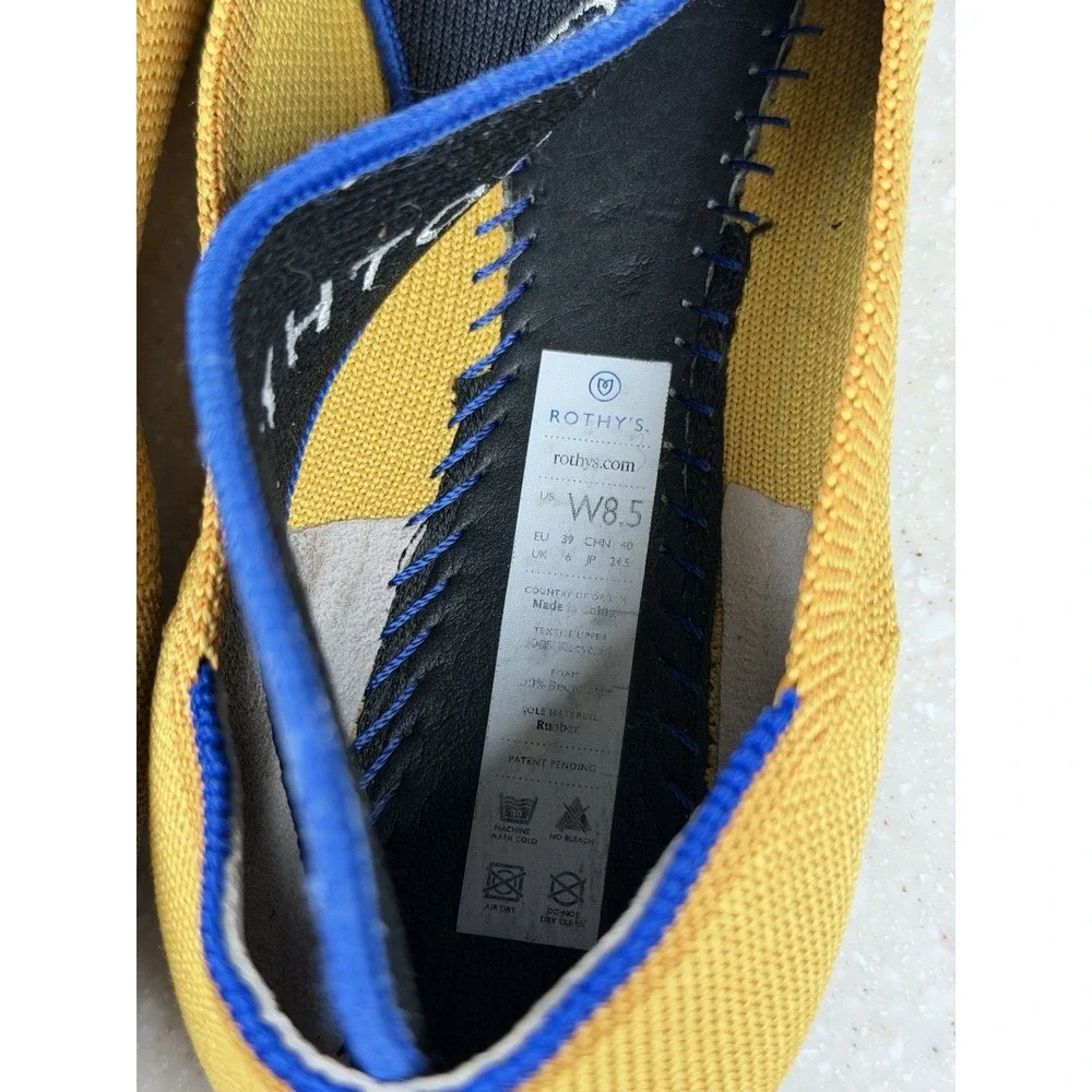 Rothy's The Point Ballet Flats Marigold, Yellow‎ Women's Sz 8.5
